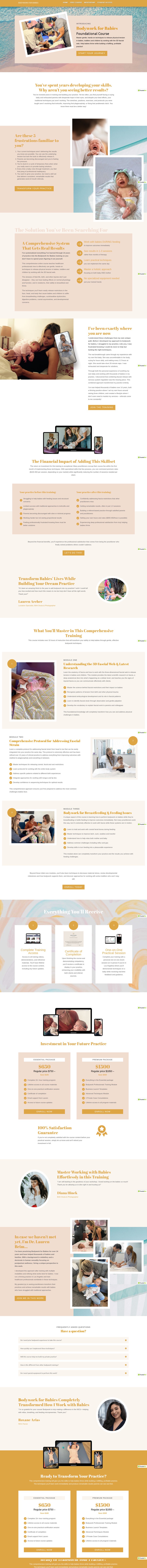 Full Bodywork for Babies website after the redesign