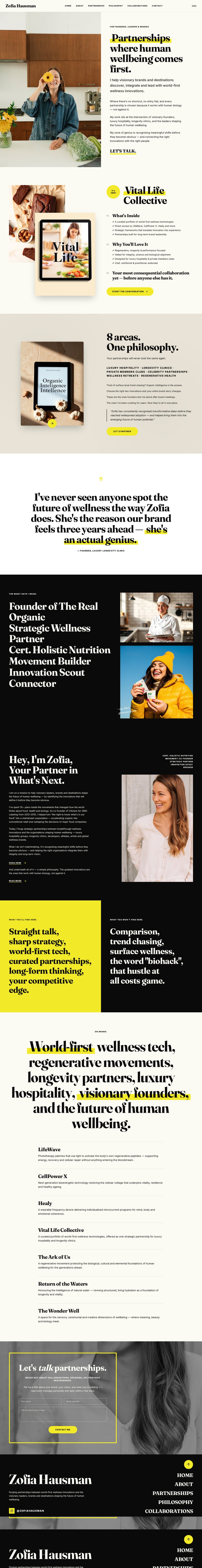 Full Zofia Hausman website after the redesign